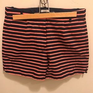 J.Crew Women’s dressy navy and orange shorts!